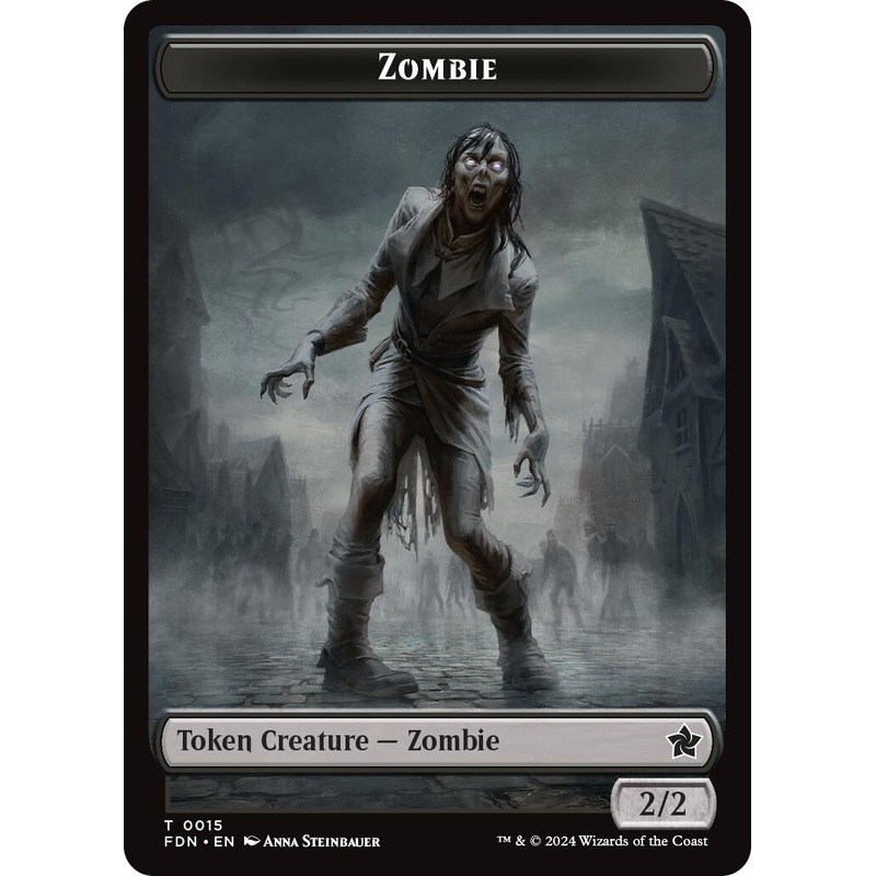 Zombie // Insect Doubled-Sided Token [Foundations Tokens]