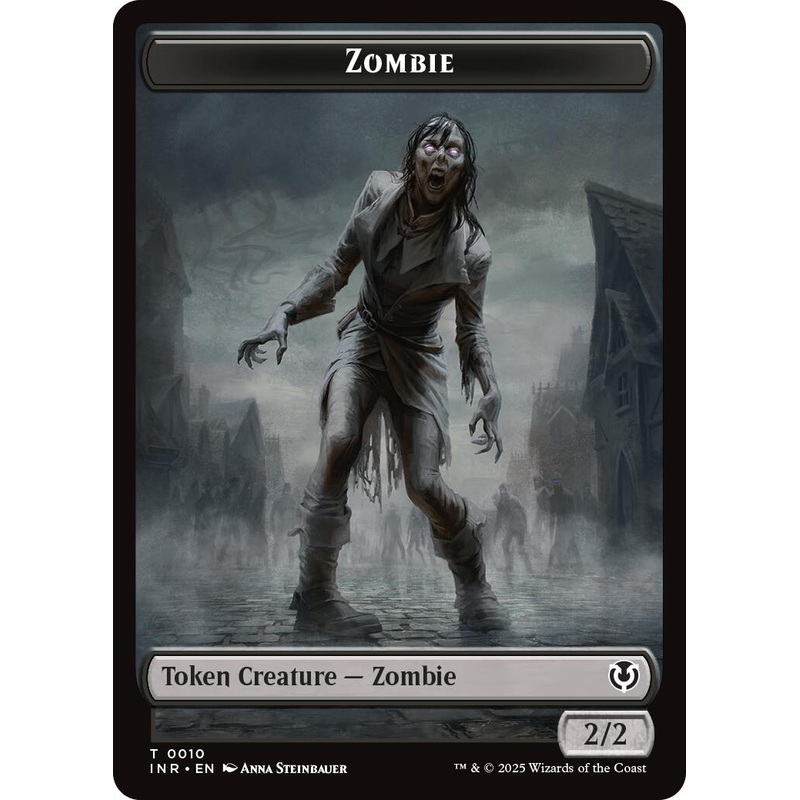 Zombie (0010) // Blood Double-Sided Token [Innistrad Remastered Tokens]
