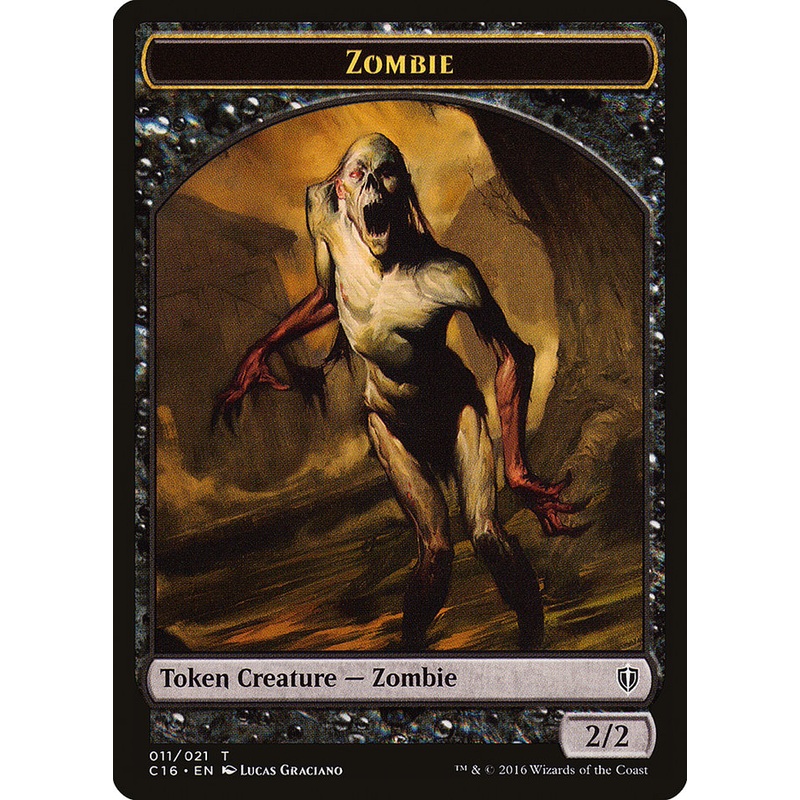 Zombie // Worm Double-Sided Token [Commander 2016 Tokens]