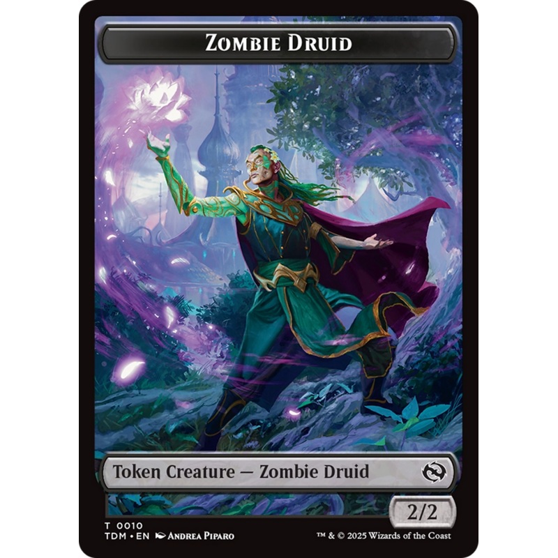 Zombie Druid // Treasure Double-Sided Token [Tarkir: Dragonstorm Tokens]