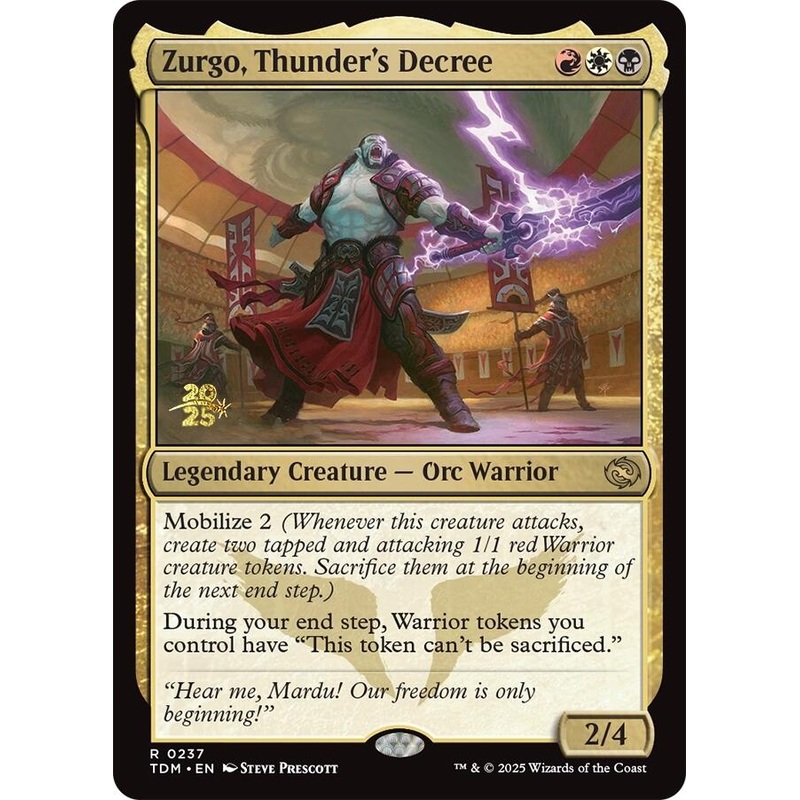 Zurgo, Thunder's Decree [Tarkir: Dragonstorm Prerelease Promos]