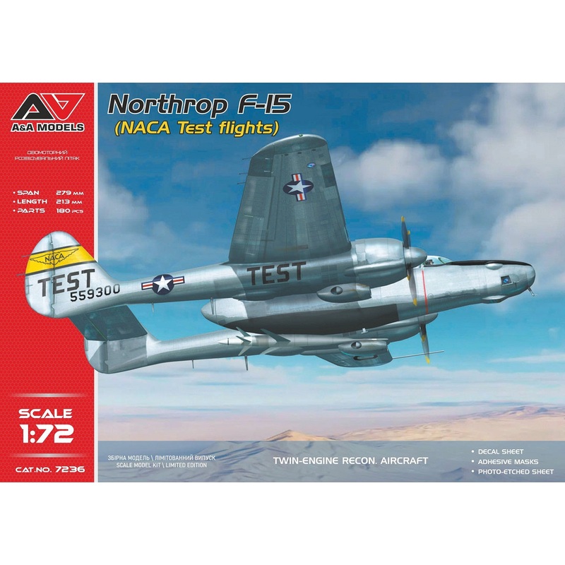 A & A Models 7236 1:72 Northrop F-15A 'Reporter' (NACA test flights)