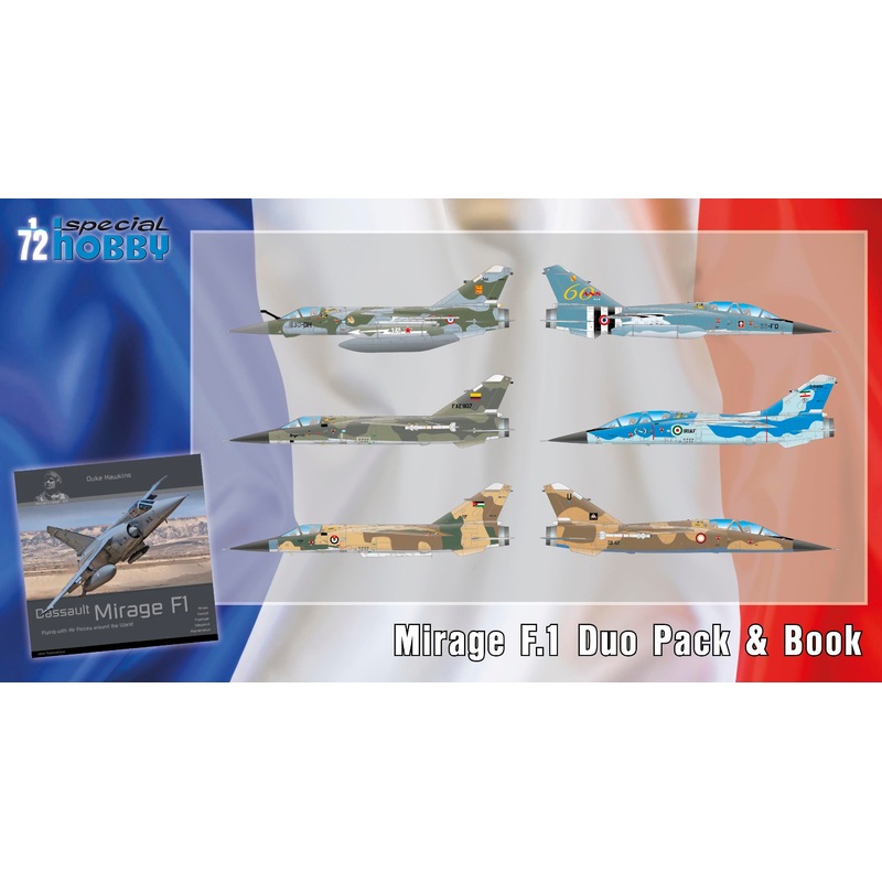 Special Hobby SH72414 1:72 Dassault Mirage F.1 Duo Pack & Book