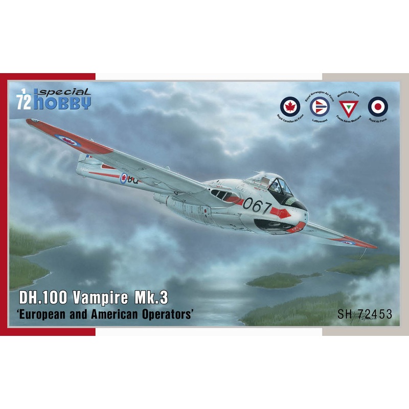 Special Hobby SH72453 1:72 de Havilland DH.100 Vampire Mk.3 "European & American Operators"