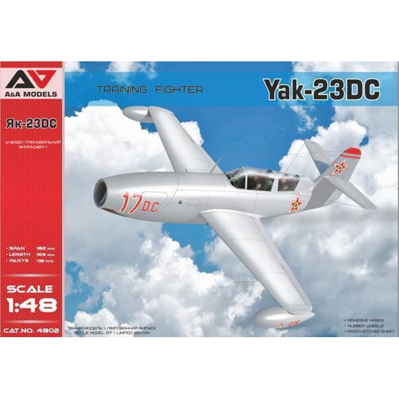 A & A Models 4802 1:48 Yakovlev Yak-23DC Two Seat (Dubla Comanda) Training Fighter