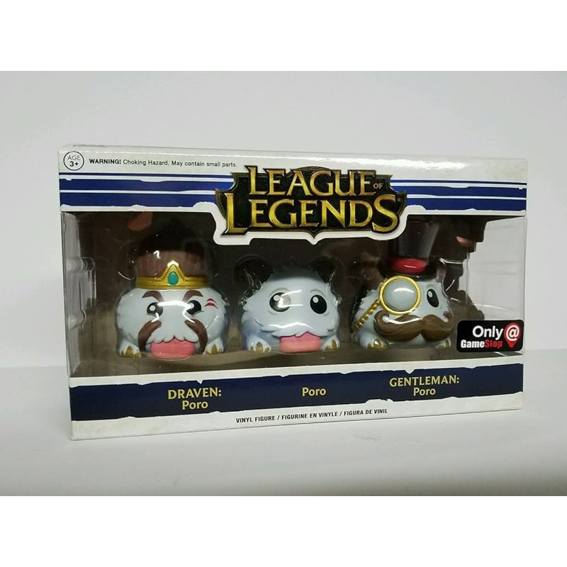 Funko League of Legends Poro Vinyl Figure 3-Pack Draven: Poro, Poro, and Gentleman: Poro GameStop Exclusive