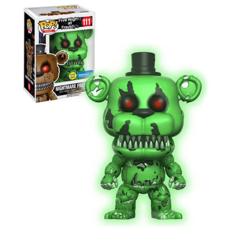 Funko Pop! Five Nights at Freddys Nightmare Freddy 111 GITD Walmart Exclusive (VAULTED) + Pop Protector