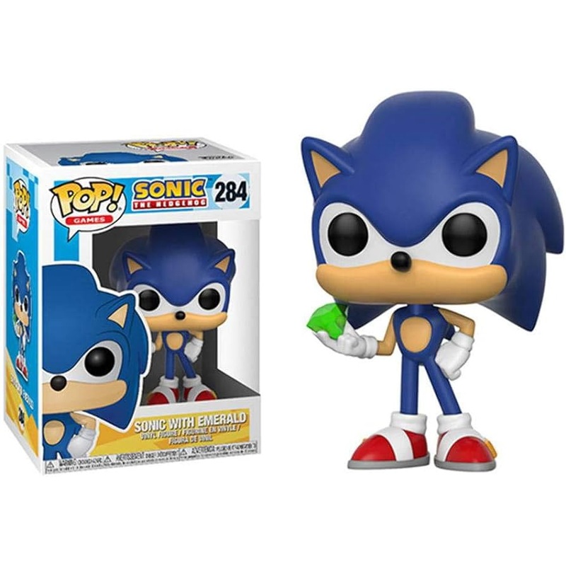 Funko POP! Games: Sonic the Hedgehog #284 - sonic with emerald #284 + Protector