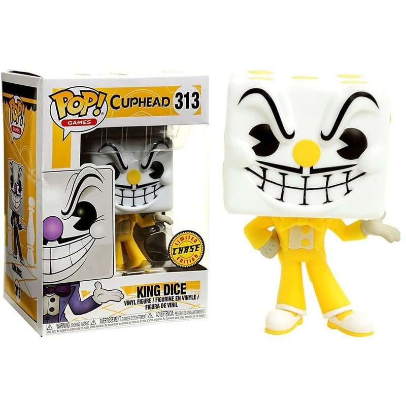 Pop! Games Cuphead Vinyl Figure King Dice (Yellow) #313 CHASE (VAULTED) + Pop Protector