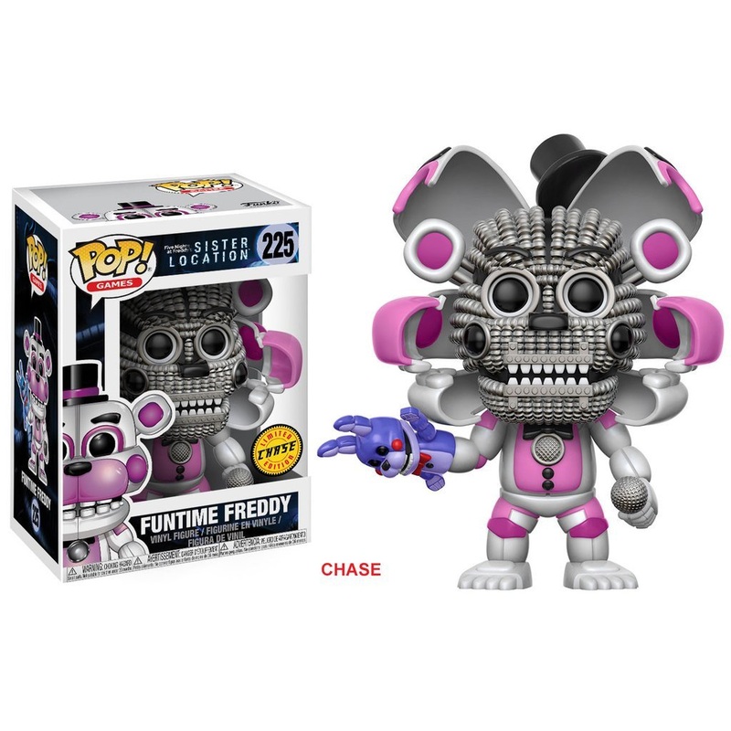 FNAF Sister Location #225 Funtime Freddy Funko Pop! Chase VAULTED RARE + PoP Protector