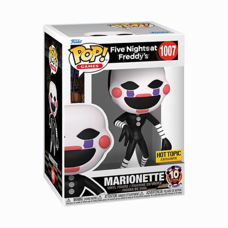 Funko Pop! 10 Years of FNAF: Five Nights at Freddys Marionette 1007 Hot Topic Exclusive + Free Protector