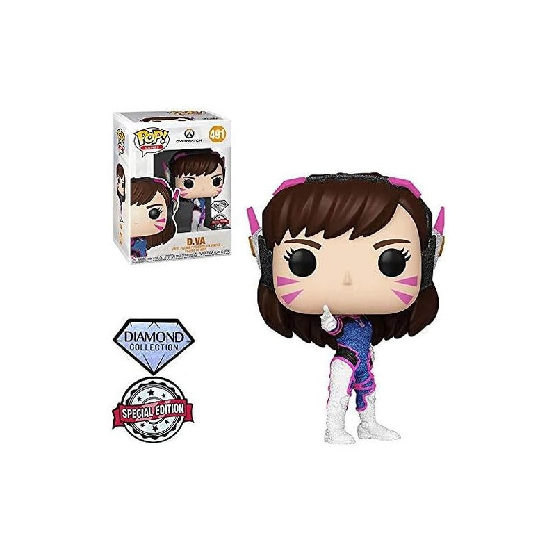 Funko Pop! Overwatch D.VA 491 Diamond Special Edition (VAULTED) + Free Protector