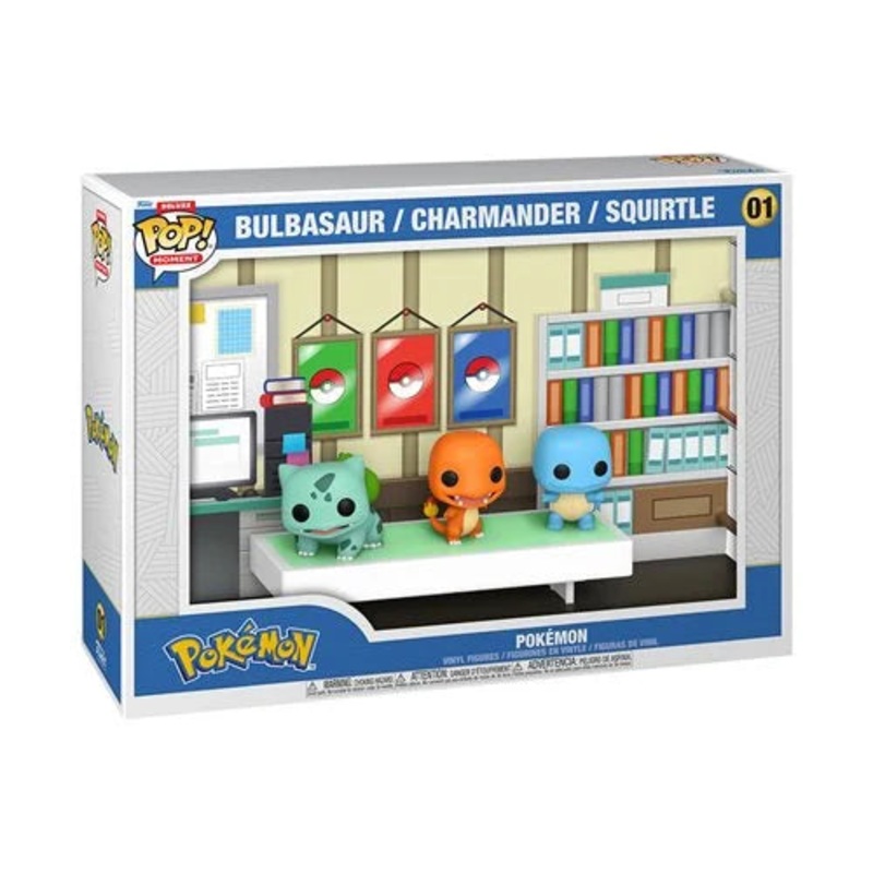 1996 Pokemon Bulbasaur Charmander Squirtle Pop! Deluxe Moment Pokmon with Case #01