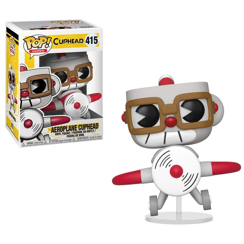 Funko Pop! Cuphead : Aeroplane Cuphead 415 (VAULTED) (box ware) + Pop Protector