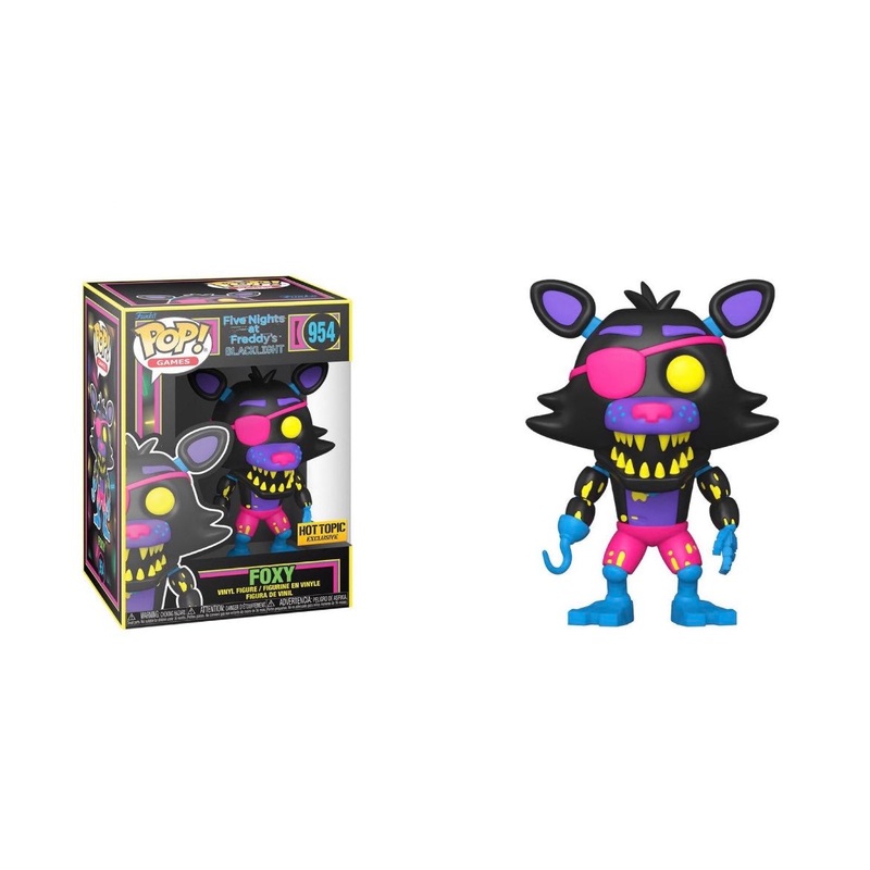 Funko Pop! Five Nights at Freddys Blacklight Foxy 954 Hot Topic Exclusive + Protector