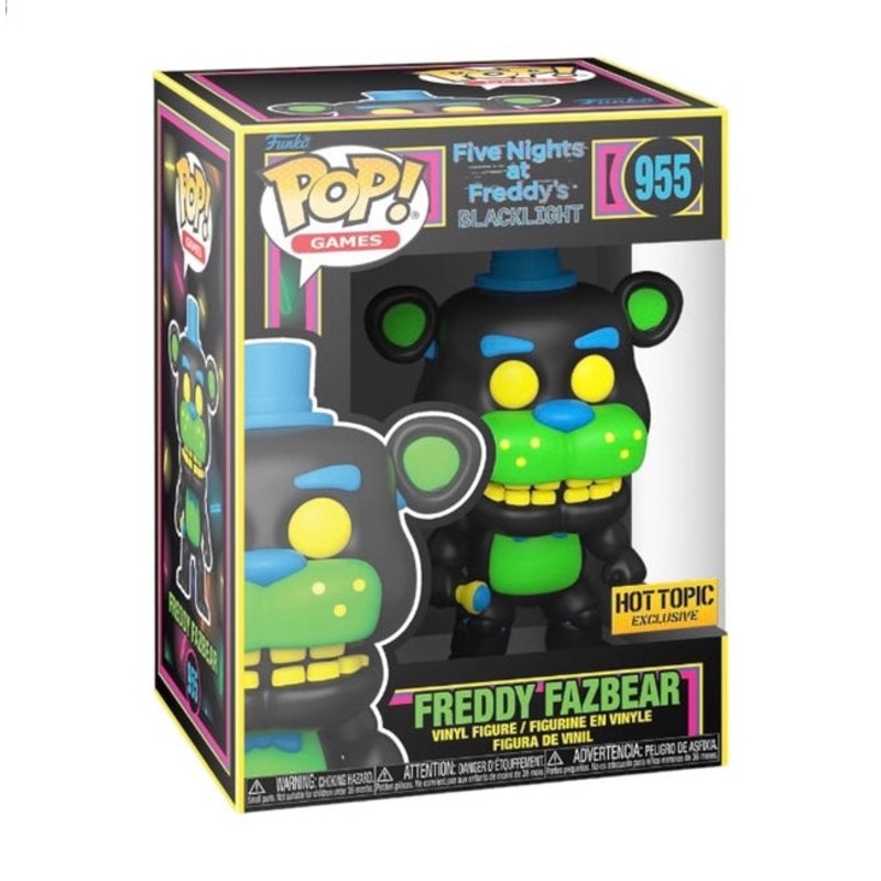 Funko Pop! Five Nights at Freddys - Blacklight Freddy Fazbear 955 Hot Topic Exclusive + Free Protector