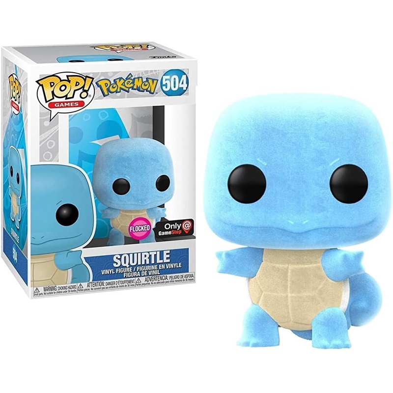 Funko POP! Games: Pokemon Squirtle Flocked EB Games Exclusive #504 + Protector!