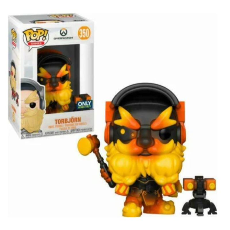 Funko Pop! Overwatch : Torbjrn (W/ Turret) (Molten Core Skin) 350 Best Buy Exclusive (VAULTED) + Free Protector