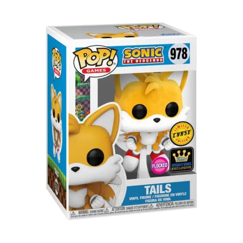 Funko Pop! Sonic The Hedgehog 978 Flocked CHASE Funko Specialty Series Exclusive + Free Protector