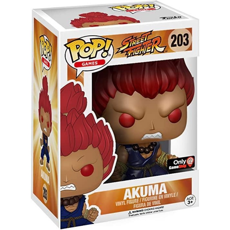 Funko Pop! Street Fighter : Akuma 203 GameStop Exclusive (VAULTED)  + Pop Protector
