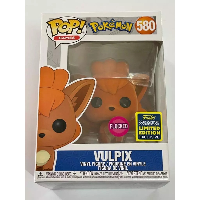 Pokemon Vulpix Flocked Pop Vinyl 580 2020 Summer Convention Exclusive Funko + PoP Protector