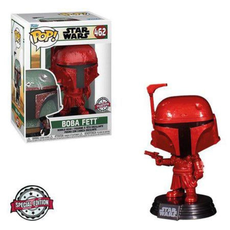 Funko Pop! Star Wars Boba Fett (Red Metallic) 462 Special Edition + Free Protector