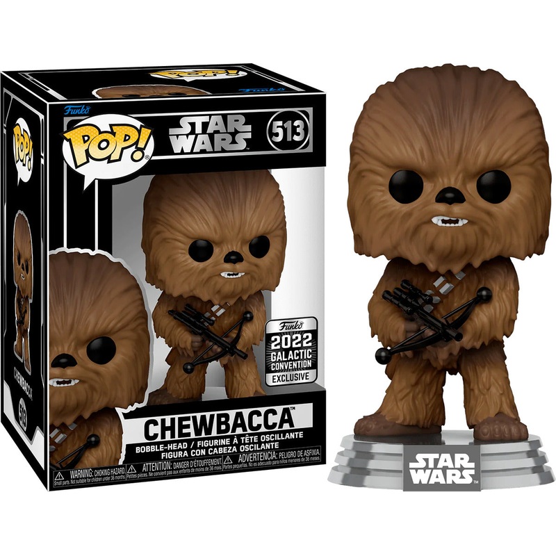 Funko Pop! Star Wars Chewbacca 513  Funko 2022 Galactic Convention Exclusive + Free Protector
