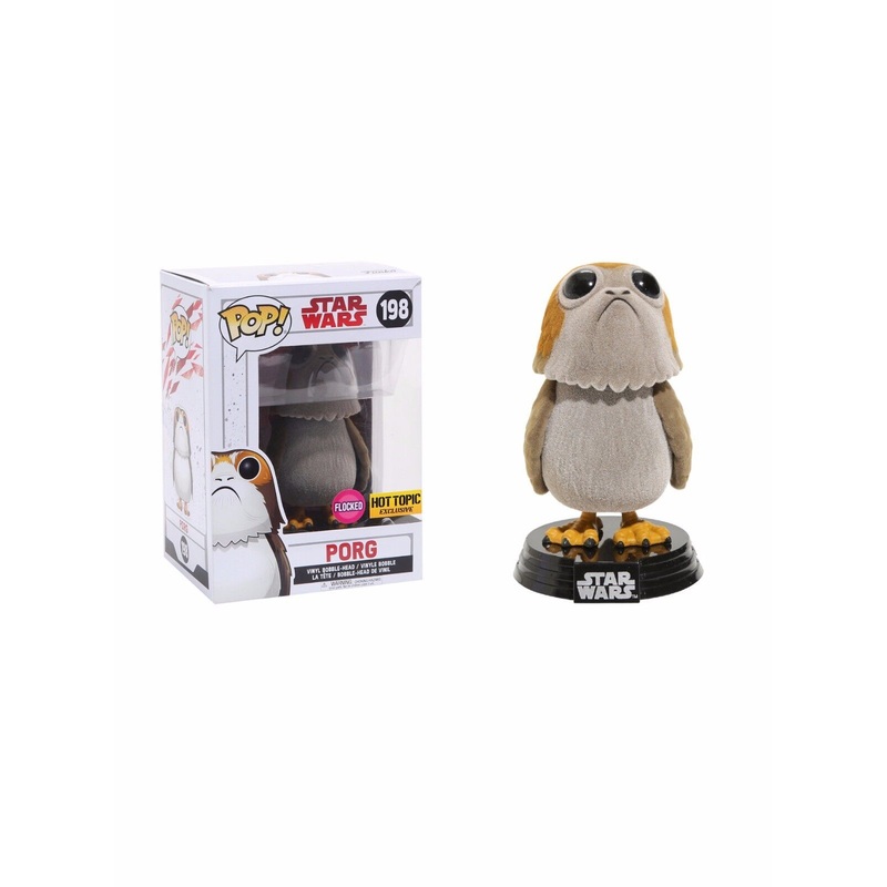 Funko Pop! Star Wars Porg 198 Flocked Hot Topic Exclusive + PoP Protector