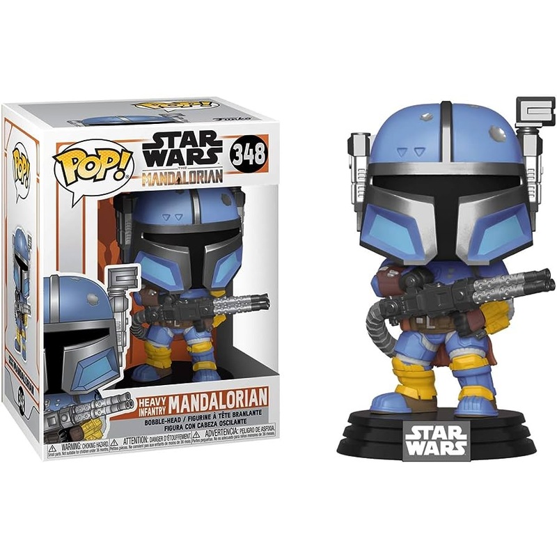 Funko Pop! Star Wars The Mandalorian Heavy Infantry Mandalorian 348 + Free Protector