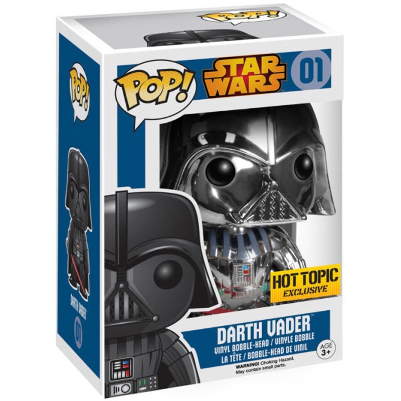 Funko Pop! Star Wars - Darth Vader 01 Hot Topic Exclusive (Metallic, Chrome) (VAULTED) + Free Protector
