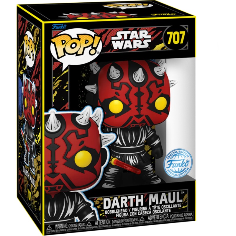 Funko Pop! Star Wars Episode I: The Phantom Menace - Darth Maul 25th Anniversary Retro Series Figure! Funko Special Edition + Free Protector