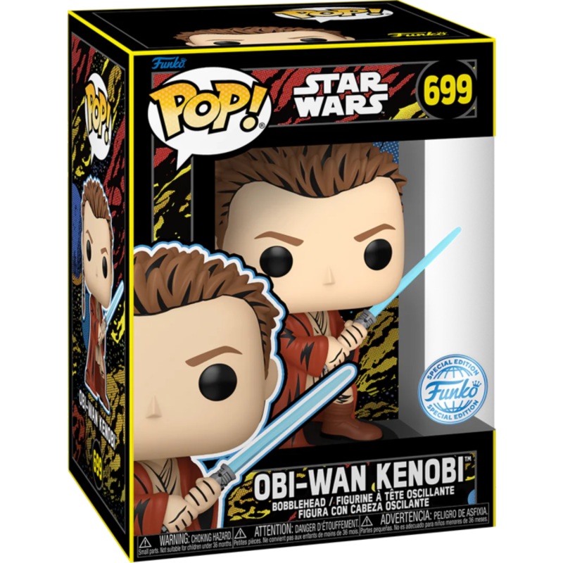 Funko Pop! Star Wars Episode I: The Phantom Menace - Padawan Obi-Wan Kenobi 699 25th Anniversary Retro Series Funko Special Edition Exclusive + Free Protector