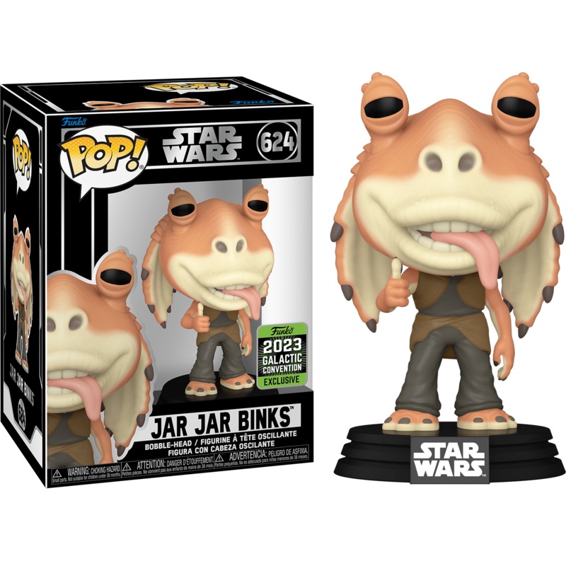 Funko Pop! Star Wars Jar Jar Binks 624 [2023 Galactic Convention Exclusive] + PoP Protector