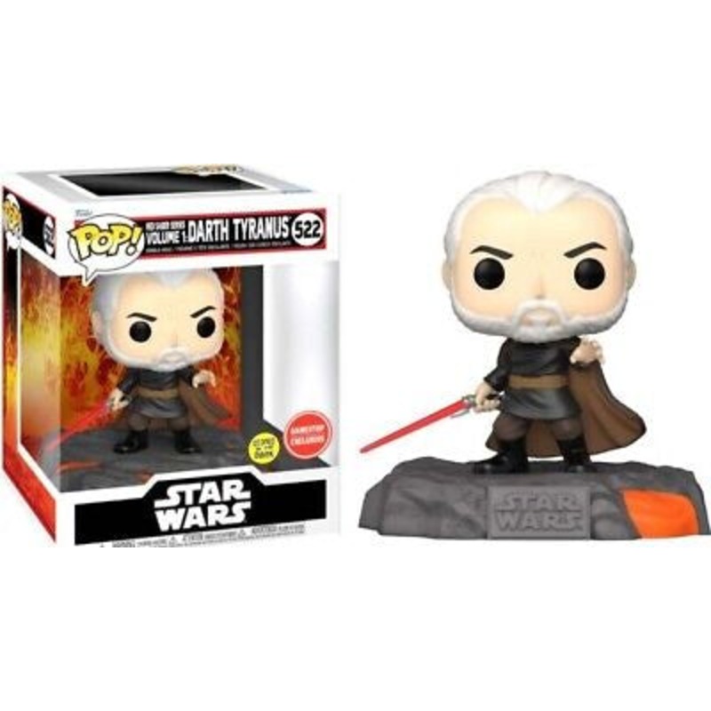 Funko Pop! Star Wars Red Saber Series Volume 1: Darth Tyranus 522 Glows in the Dark GameStop Exclusive 6-Inch Figure