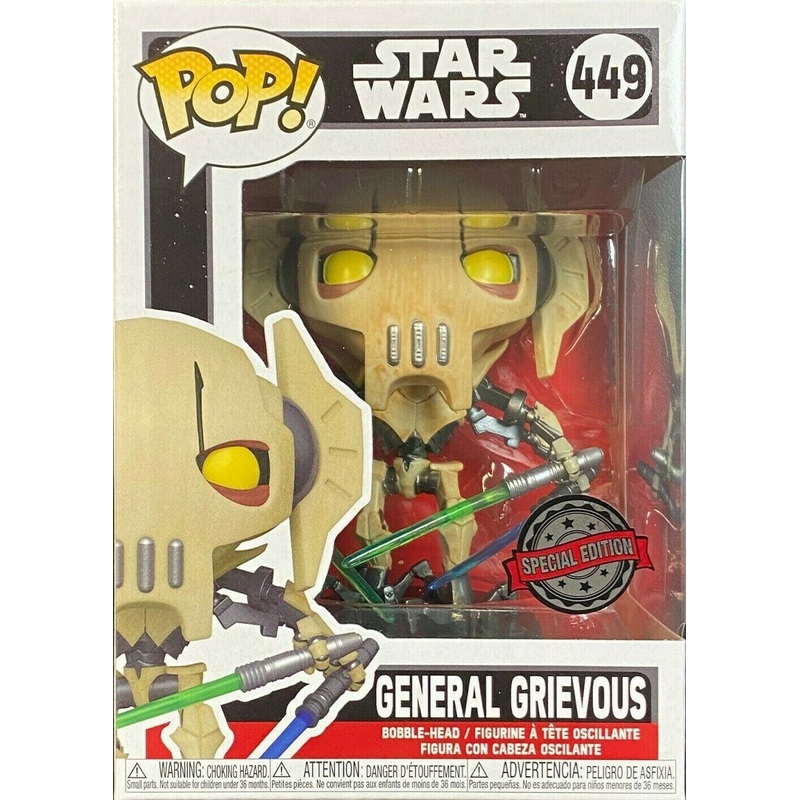 Star Wars - General Grievous with Four Lightsabers Pop! Vinyl Figure 449 + PoP Protector