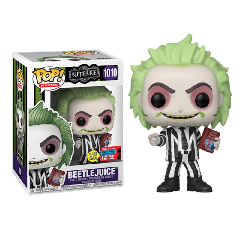Funko Pop! Beetlejuice 1010 Glows in the Dark New York 2019 Exclusive Comic Con Limited Edition + Free Protector
