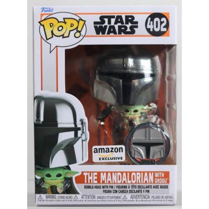 Funko POP! Star Wars #402 - The Mandalorian Amazon Exclusive With Grogu + PROTECTOR!