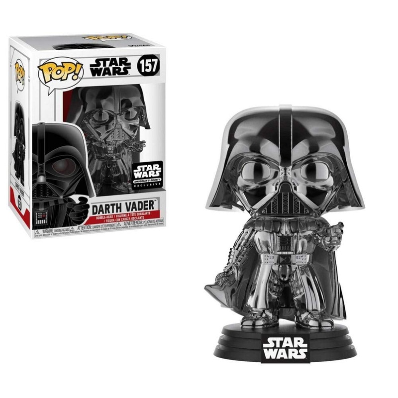 Funko Pop! Star Wars : Darth Vader (Black Chrome) 157 Smugglers Bounty Exclusive (VAULTED) + Pop Protector