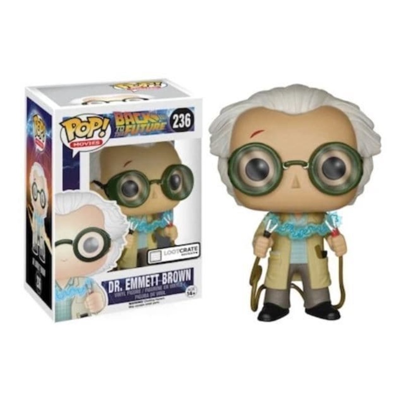 Funko Pop! Back to the Future Dr. Emmett Brown 236 Loot Crate Exclusive + Free Protector