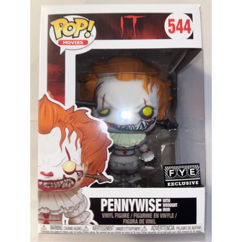 544 Funko PoP! Movies Pennywise with Wrought Iron FYE Exclusive + PoP Protector