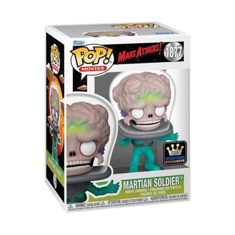 Mars Attacks Martian Soldier Funko Pop! Vinyl Figure #1877 - Specialty Series + PoP Protector