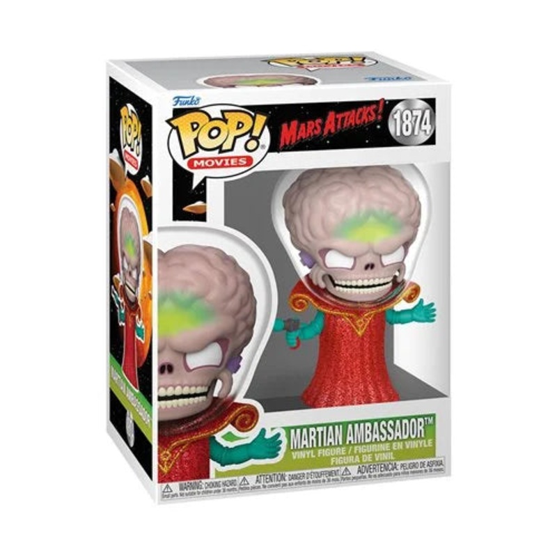 Mars Attacks Martian Ambassador Funko Pop! Vinyl Figure #1874 + PoP Protector