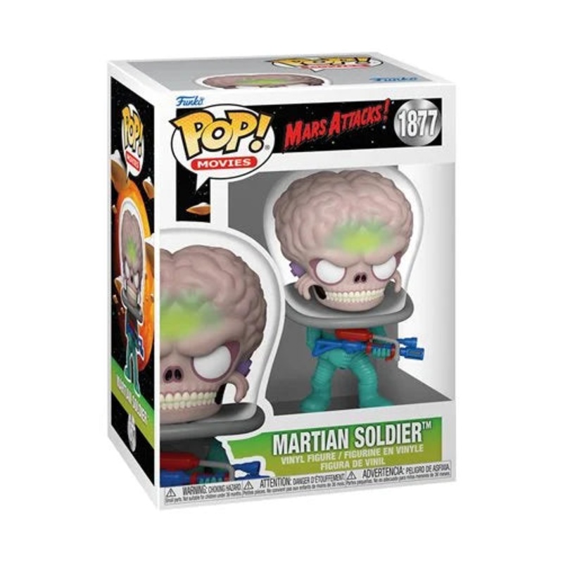 Mars Attacks Martian Soldier Funko Pop! Vinyl Figure #1877 + PoP Protector