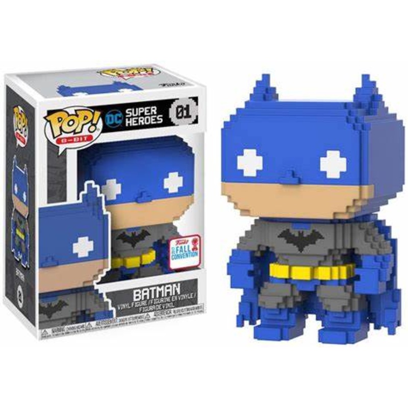 Funko POP! 8-Bit DC Super Heroes #01 - Batman 2017 Fall Convention Exclusive + PROTECTOR!