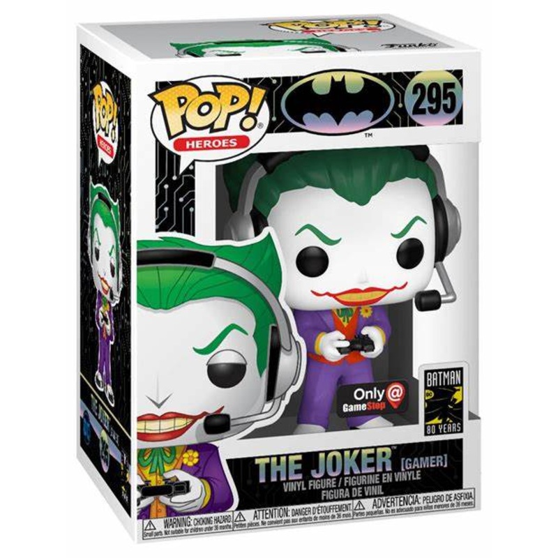 Funko POP! Heroes: The Joker Gamer Gamestop #295 + PROTECTOR!