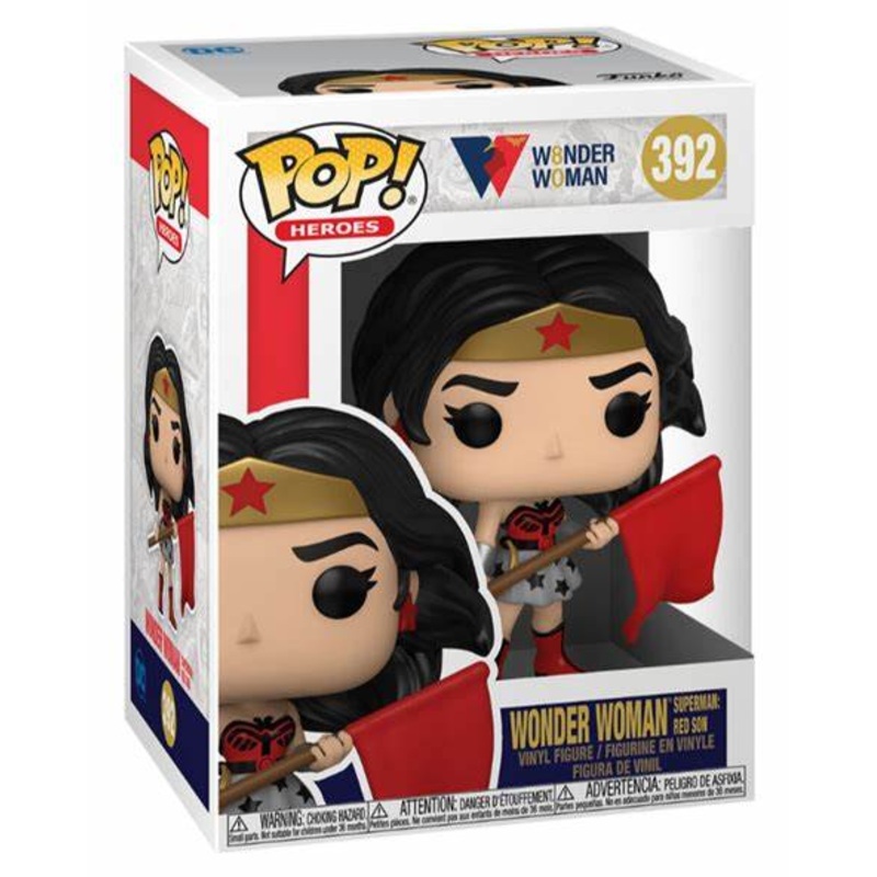 Funko POP! Heroes: Wonder Woman Superman Red Son #392 + PROTECTOR!