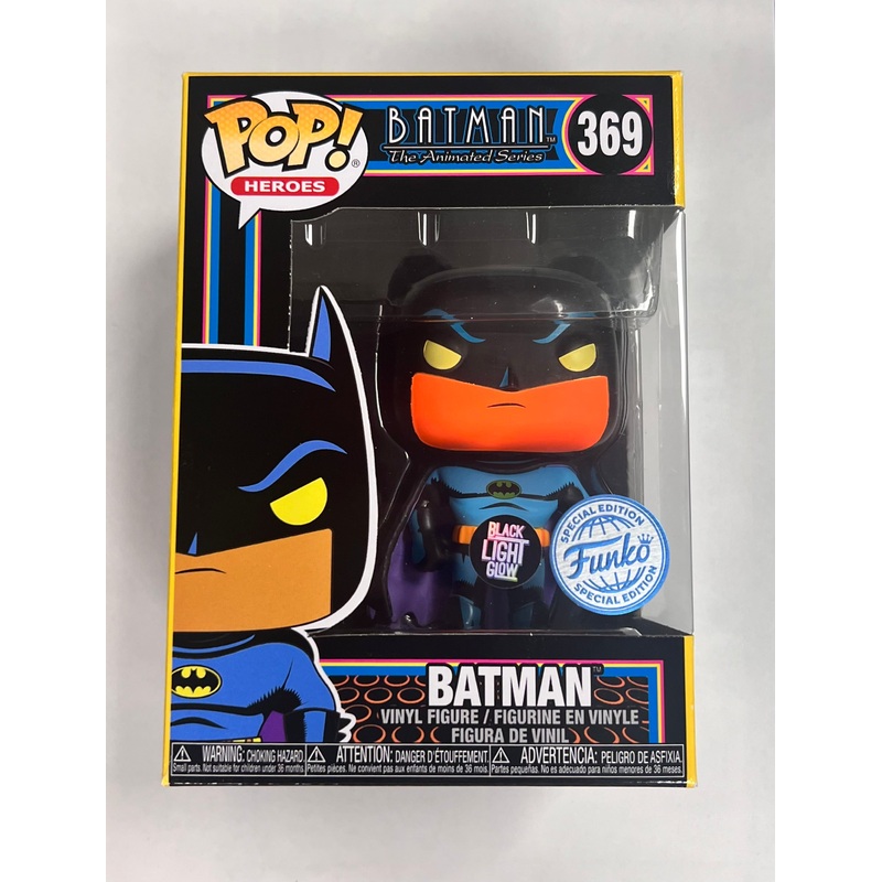 Funko Pop! Batman The Animated Series - Batman 369 Blacklight Glow Funko Special Edition + Free Protector