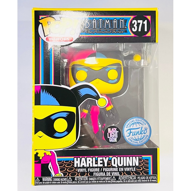 Funko Pop! Batman The Animated Series - Harley Quinn 371 Blacklight Glow Funko Special Edition + Free Protector