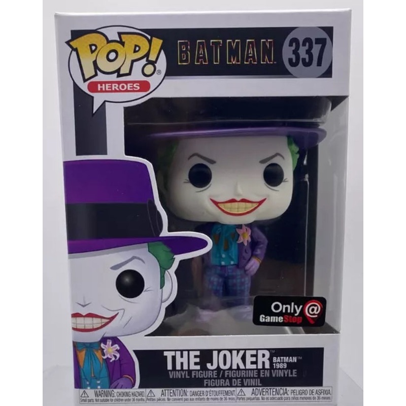 Funko Pop! Batman The Joker Batman 1989 (Metallic) 337 GameStop Exclusive + Free Protector