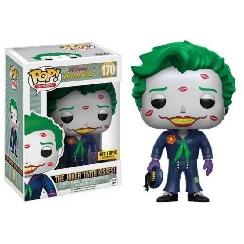 Funko Pop! DC Comics Bombshells The Joker (with kisses) Hot Topic Exclusive + Free Protector